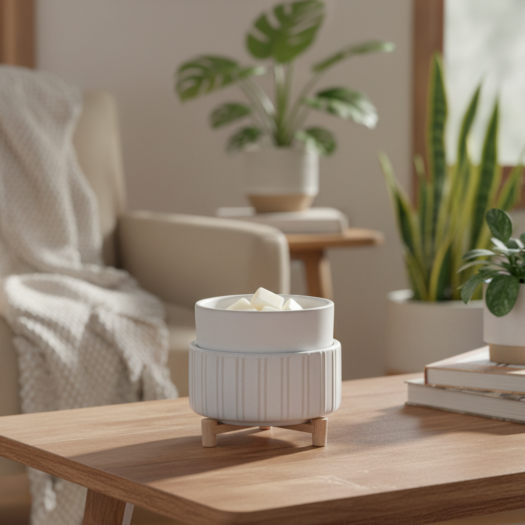 Ceramic & Wood Wax Melt Warmer - Corded