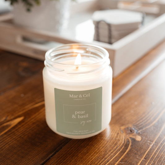 Pear & Basil Soy Wax Candle